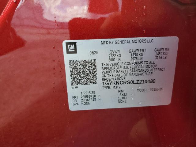 1GYKNCRS0LZ210480 Cadillac Xt5 Premium Luxury