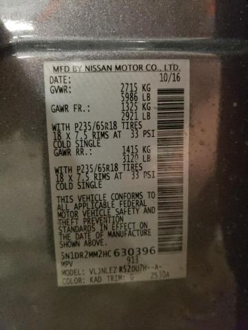 5N1DR2MM2HC630396 Nissan Pathfinder S