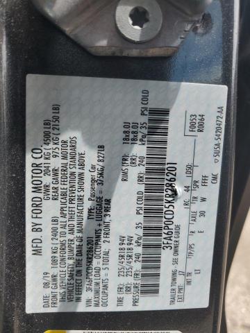 3FA6P0CD5KR286201 Ford FUSION SEL