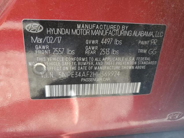 5NPE34AF2HH569924 Hyundai Sonata Sport