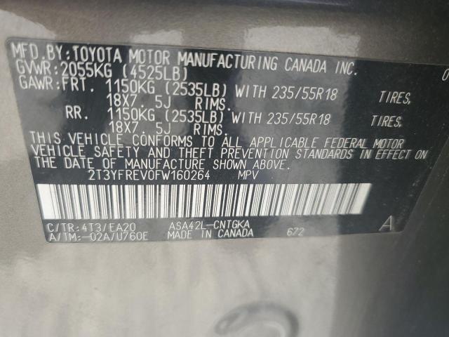 2T3YFREV0FW160264 Toyota Rav4 Limited