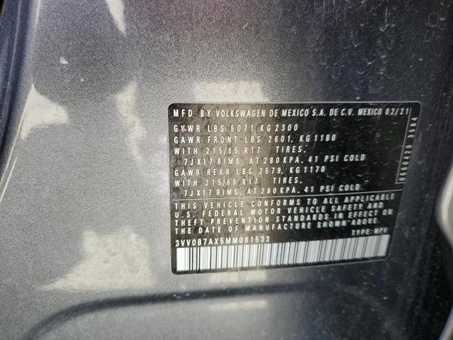 3VV0B7AX5MM081533 Volkswagen TIGUAN S