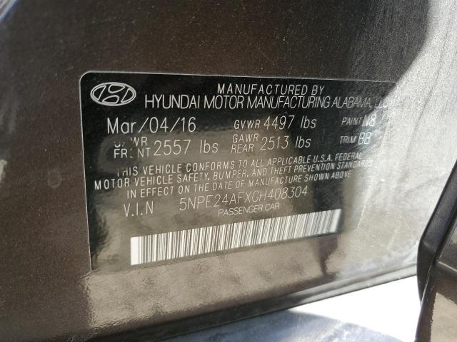 5NPE24AFXGH408304 Hyundai SONATA SE