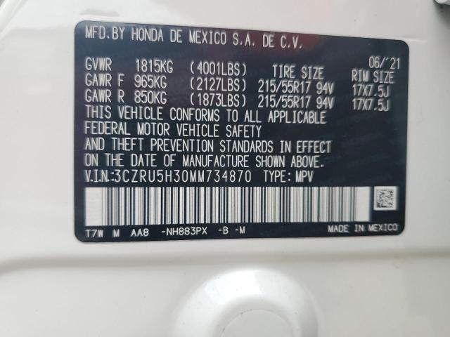3CZRU5H30MM734870 Honda HR-V LX