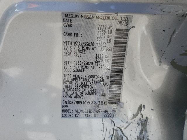 5N1DR2MM9JC678080 Nissan Pathfinder S