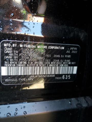 JA4J4TA82NZ083698 Mitsubishi Outlander Es