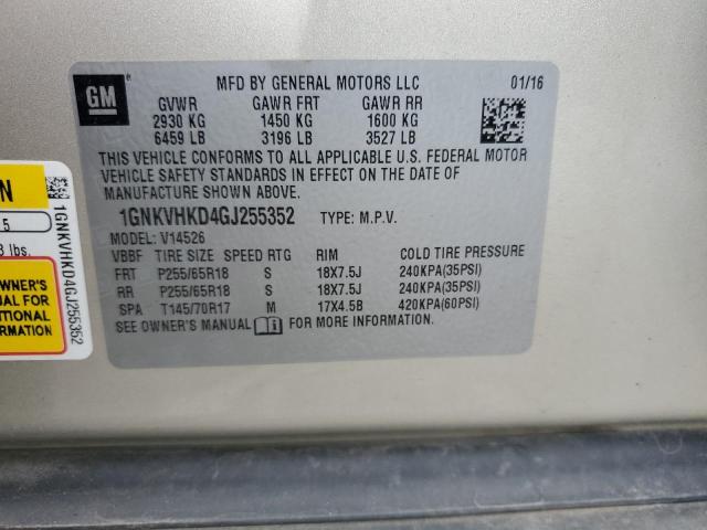 1GNKVHKD4GJ255352 Chevrolet Traverse Lt