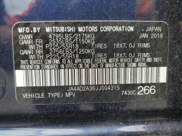 JA4AD2A36JJ004315 Mitsubishi Outlander Es