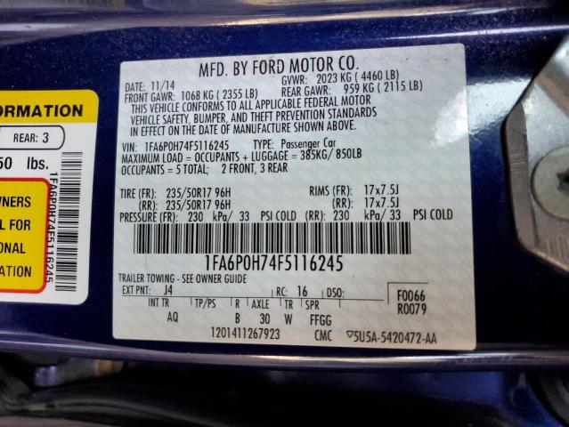 1FA6P0H74F5116245 Ford FUSION SE