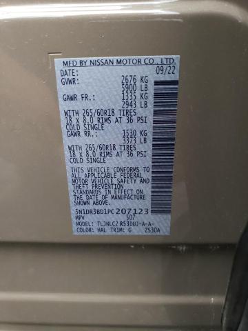 5N1DR3BD1PC207123 Nissan Pathfinder Sv
