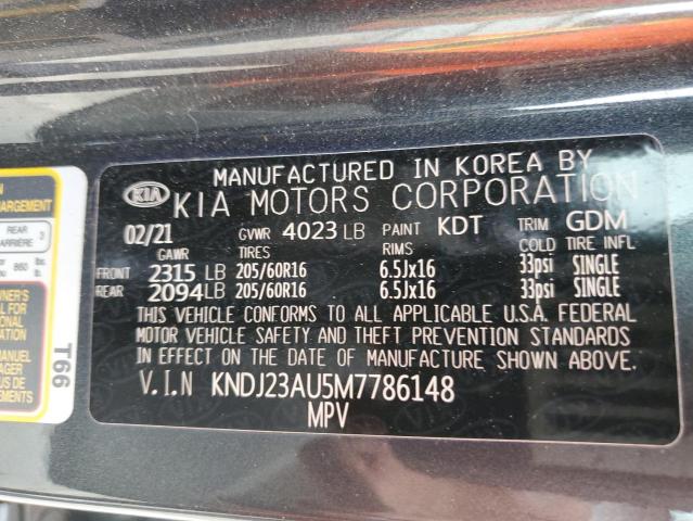 KNDJ23AU5M7786148 KIA SOUL LX