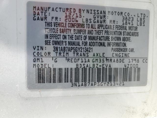 3N1AB7AP5GY213421 Nissan SENTRA S