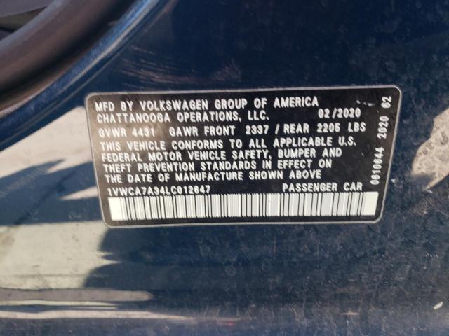 1VWCA7A34LC012647 Volkswagen PASSAT SEL