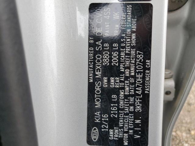 3KPFL4A70HE107587 KIA FORTE LX