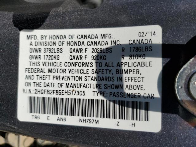 2HGFB2F86EH517305 Honda CIVIC EX