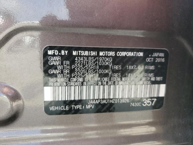 JA4AP3AU1HZ013926 Mitsubishi Outlander Sport Es