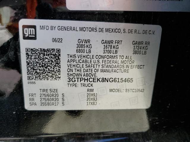 3GTPHCEK8NG615465 GMC Sierra C1500 Elevation