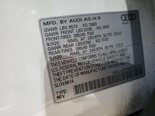 WA1LAAF78HD015378 Audi Q7 Premium Plus