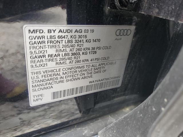WA1VAAF76KD038402 Audi Q7 Prestige