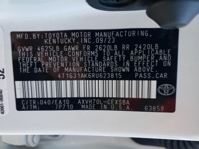 4T1G31AK6RU623815 Toyota Camry Se Night Shade