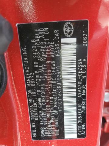 4T1G11AK2RU192640 Toyota Camry Se Night Shade