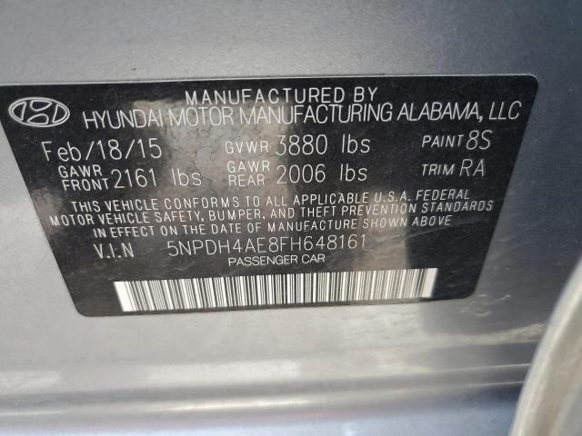 5NPDH4AE8FH648161 Hyundai ELANTRA SE