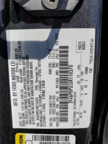 3FA6P0PU3JR110370 Ford Fusion Se Phev