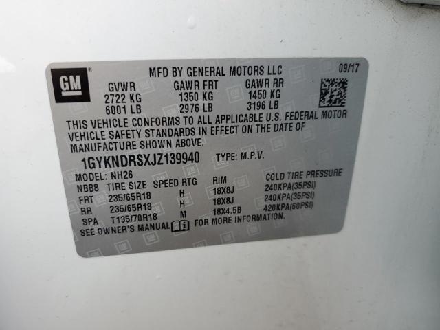 1GYKNDRSXJZ139940 Cadillac XT5 LUXURY