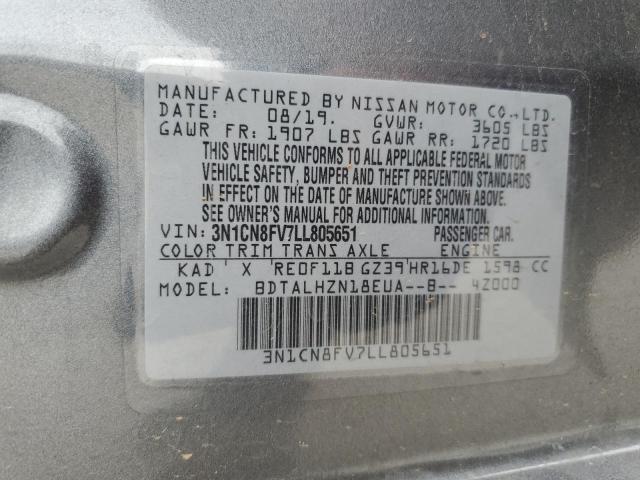 3N1CN8FV7LL805651 Nissan VERSA SR