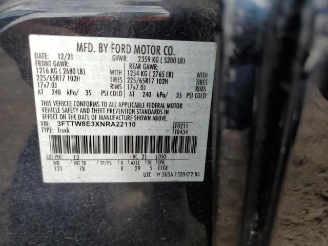 3FTTW8E3XNRA22110 Ford Maverick Xl