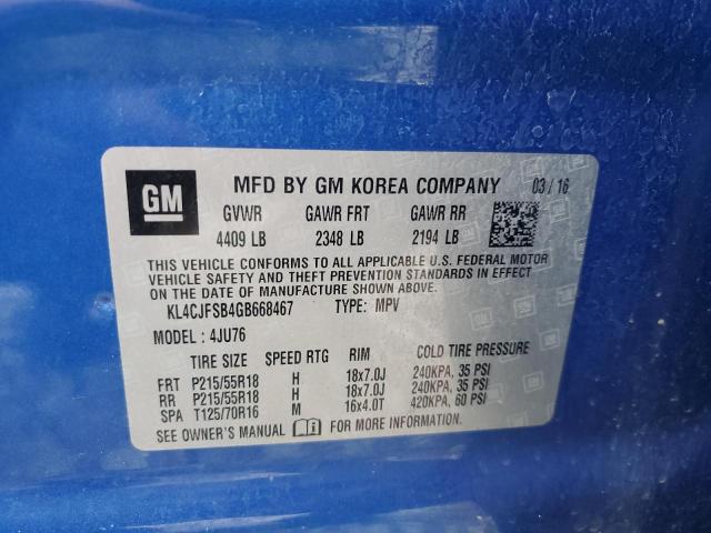 KL4CJFSB4GB668467 Buick Encore Convenience