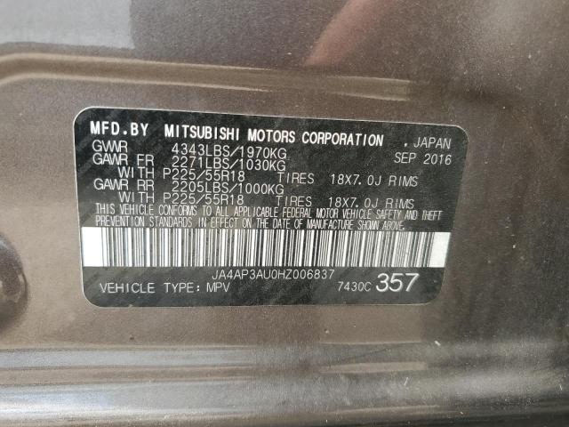 JA4AP3AU0HZ006837 Mitsubishi Outlander Sport Es