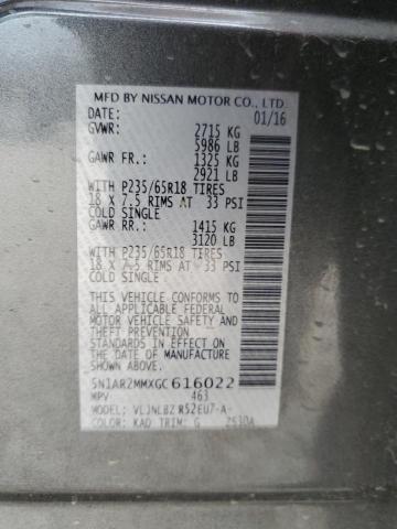 5N1AR2MMXGC616022 Nissan Pathfinder S