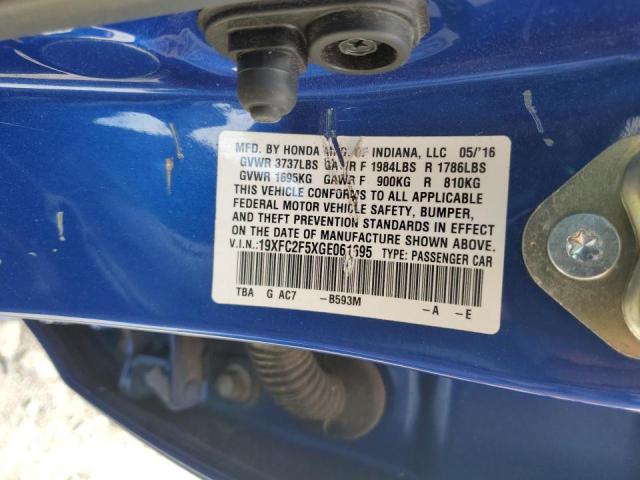 19XFC2F5XGE061695 Honda Civic Lx