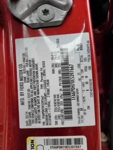 1FA6P0H70E5397667 Ford FUSION SE