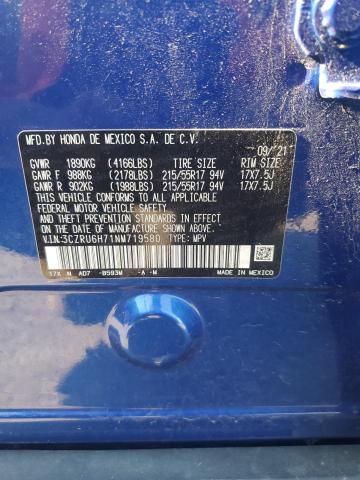 3CZRU6H71NM719580 Honda Hr-v Exl