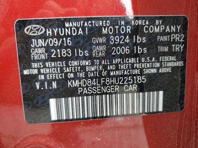 KMHD84LF8HU225185 Hyundai ELANTRA SE