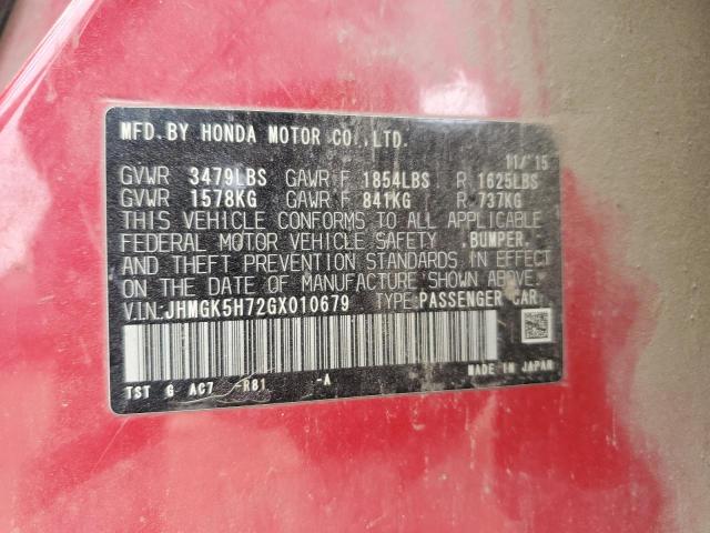 JHMGK5H72GX010679 Honda FIT EX