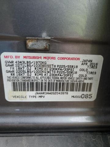 JA4AR3AW2GZ043978 Mitsubishi Outlander Sport Es