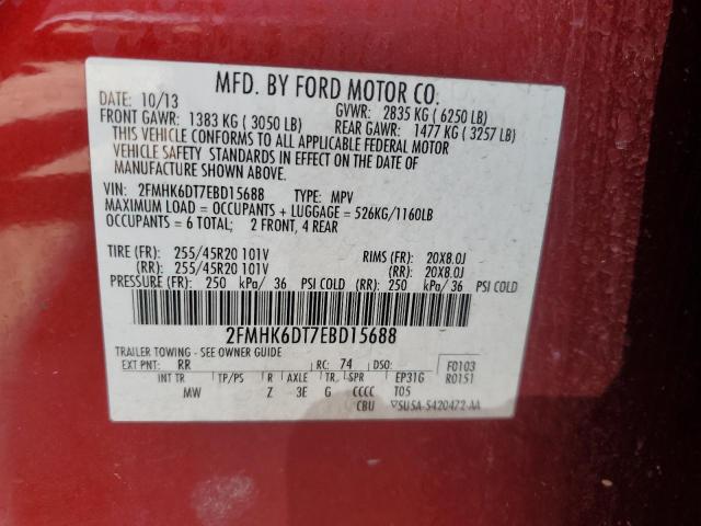 2FMHK6DT7EBD15688 Ford Flex Limited