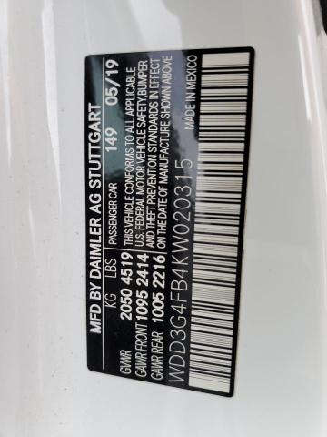WDD3G4FB4KW020315 Mercedes-Benz A 220 4mat