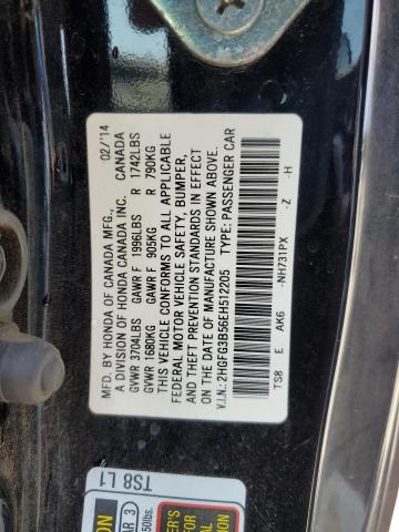 2HGFG3B56EH512205 Honda Civic Lx