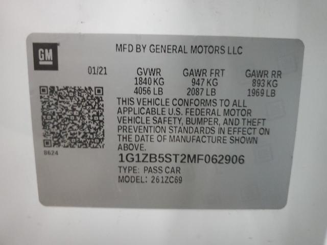 1G1ZB5ST2MF062906 Chevrolet MALIBU LS