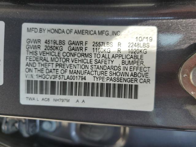 1HGCV3F57LA001794 Honda Accord Hybrid Exl