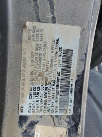 5FPYK2F45HB004987 Honda Ridgeline Rts