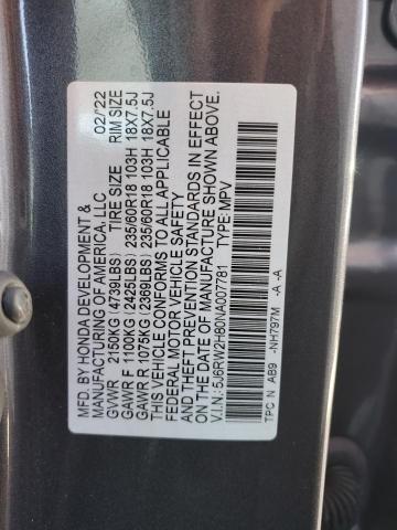 5J6RW2H80NA007781 Honda CR-V EXL
