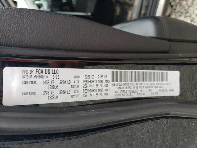 1C4SDJFT4KC685173 Dodge Durango Ssv