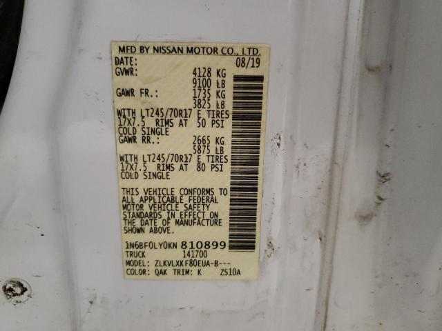 1N6BF0LY0KN810899 Nissan NV 2500 S