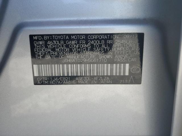 JTHBA1D29H5061710 Lexus IS 200T