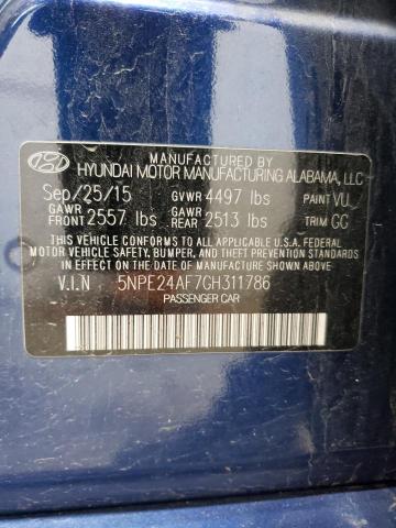 5NPE24AF7GH311786 Hyundai SONATA SE